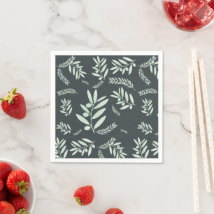 Natural Olive Branch Pattern Napkins - elegant Serviette
