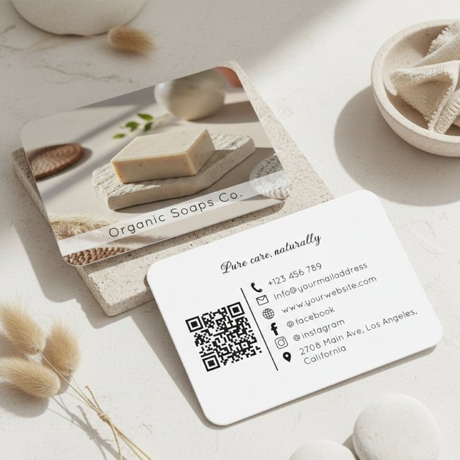 Natural Organic Soap QR Code  Visitenkarte (Von Creator hochgeladen)