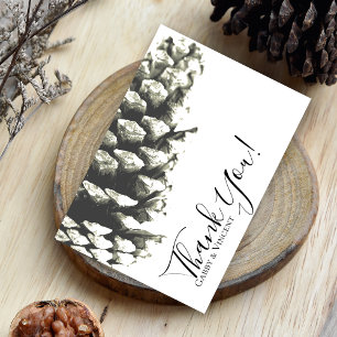 Natural Pine Cone on White Wedding Danke