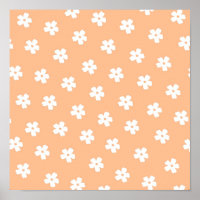 Natural Preppy Peach White Hippie Blume Muster