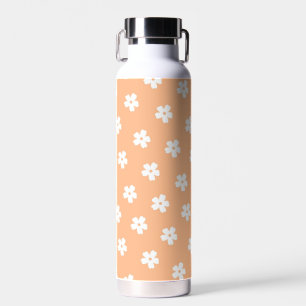 Natural Preppy Peach White Hippie Blume Muster Trinkflasche
