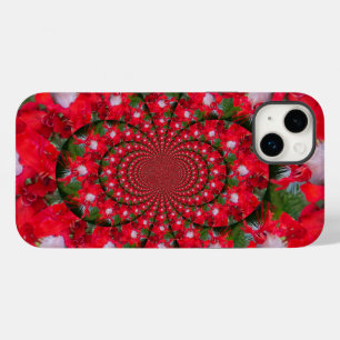 Natural Red Blume White Feather kaleidoscope art Case-Mate iPhone 14 Plus Hülle