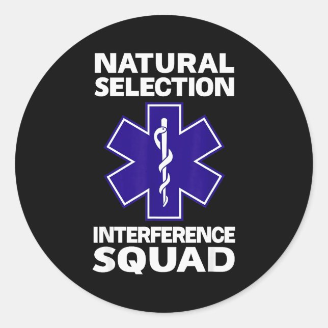 Natural Selection Interference Squad Paramedic Fun Runder Aufkleber (Vorderseite)