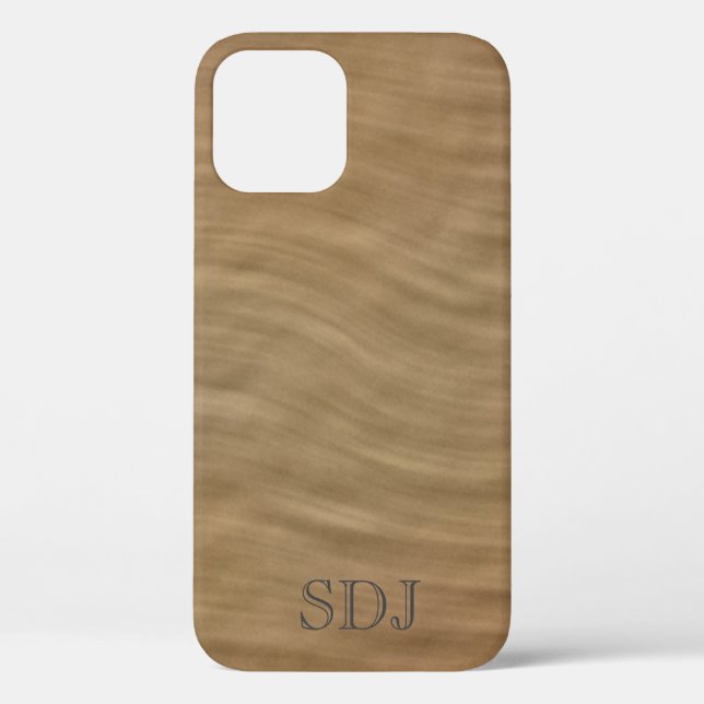Natural Tan Sandstone Monogram Case-Mate iPhone Hülle (Rückseite)