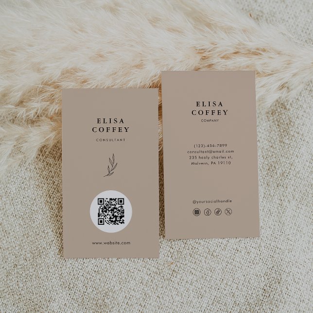 Natural Texture Earth Tone Minimalistisch Consulta Visitenkarte (Von Creator hochgeladen)