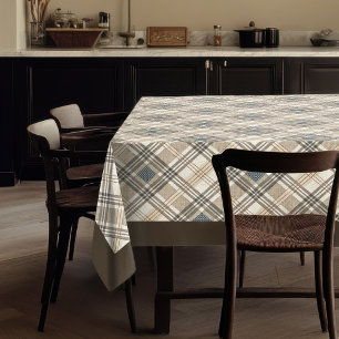Natural Toned Tableclough with Geometric Accents Tischdecke
