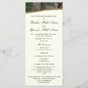 Natural Tree and Leave Camo Wedding Programme