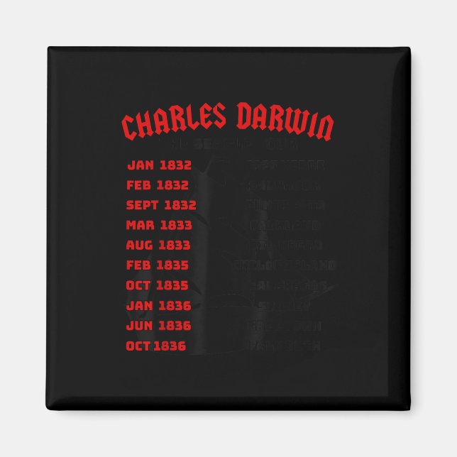 Naturalist Charles Darwin Beagle Meme Tour Earth D Magnet (Vorne)