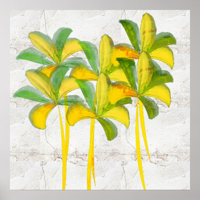 Naturals Watercolor Lilies Rustic Poster (Vorne)