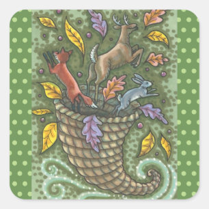 NATURBOUNTY WILDLIFE CORNUCOPIA STICKERS Squ