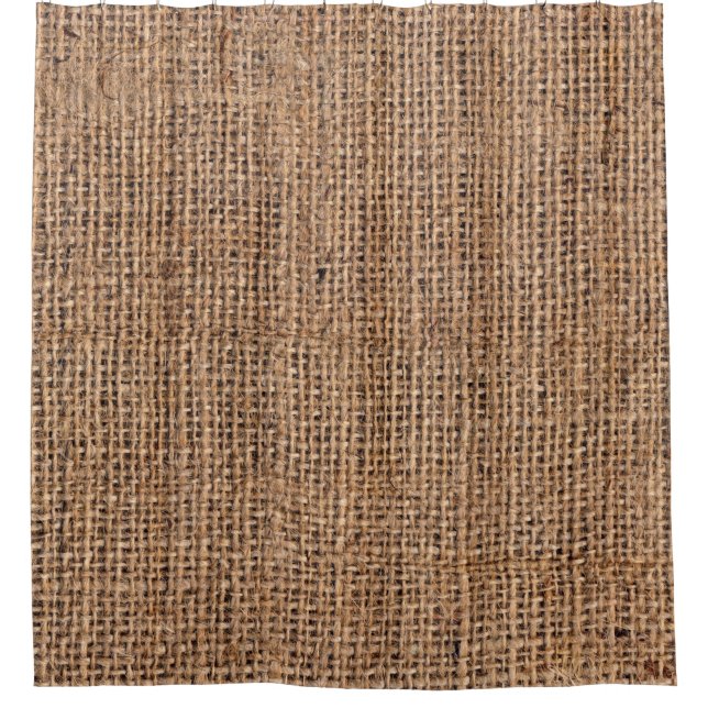 Naturbraune Burlap-Leinwand Grobgrunge Backgrou Duschvorhang (Vorderseite)