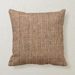 Naturbraune Burlap-Leinwand Grobgrunge Backgrou Kissen