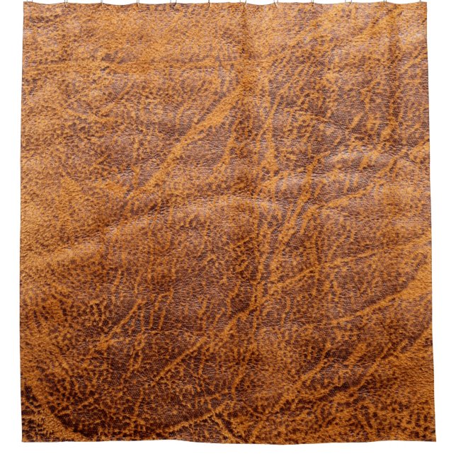 Naturbraune Ledertextur, Leder, Ski Duschvorhang (Vorderseite)