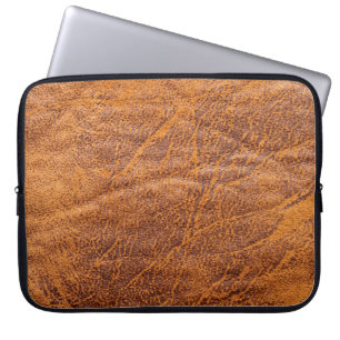 Naturbraune Ledertextur, Leder, Ski Laptopschutzhülle