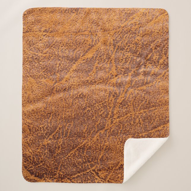 Naturbraune Ledertextur, Leder, Ski Sherpadecke (Vorderseite)