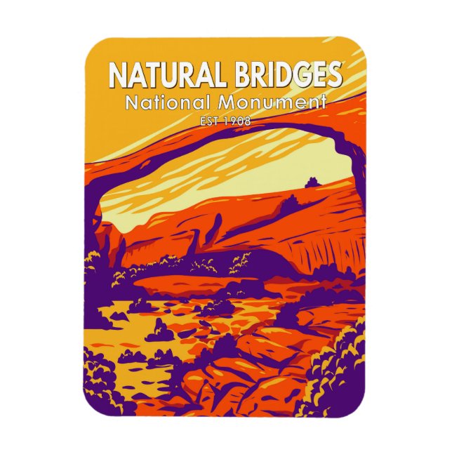 Naturbrücken Nationaldenkmal Utah Vintag Magnet (Vertikal)
