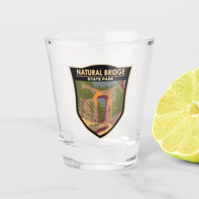 Naturbrücken Staat Park Virginia Vintag Schnapsglas (Vorderseite)