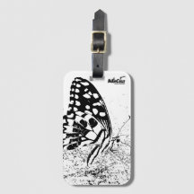 NaturCraze Schwarz-Weiß-Schmetterling Gepäckmarke