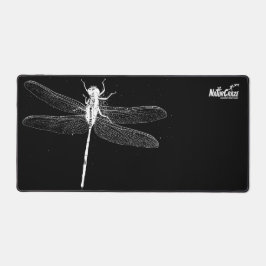 NaturCraze Weiße Libelle Schwarze Schreibmatte Schreibtischunterlage