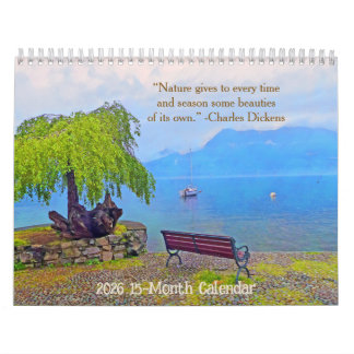 Nature /2026 15-Month Calendar Kalender