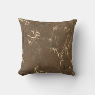 Nature Abstrakt Bronze Woodlad Sepia Gold Deep Kissen