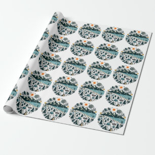 Nature Adventure Camping Travel Exploration Geschenkpapier