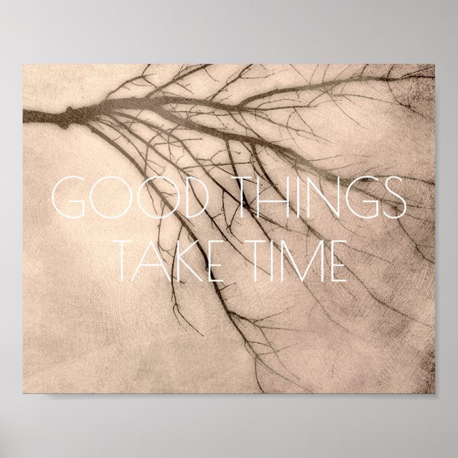 nature art poster les bonnes choses prennent du te (Devant)