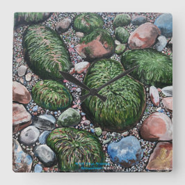 Nature Beach Rocks Modern Quadratische Wanduhr