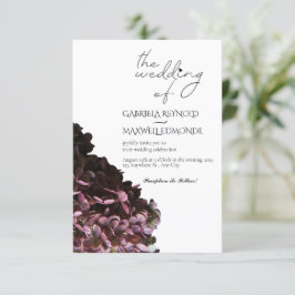 Nature Black & White Hydrangea Wedding Einladung