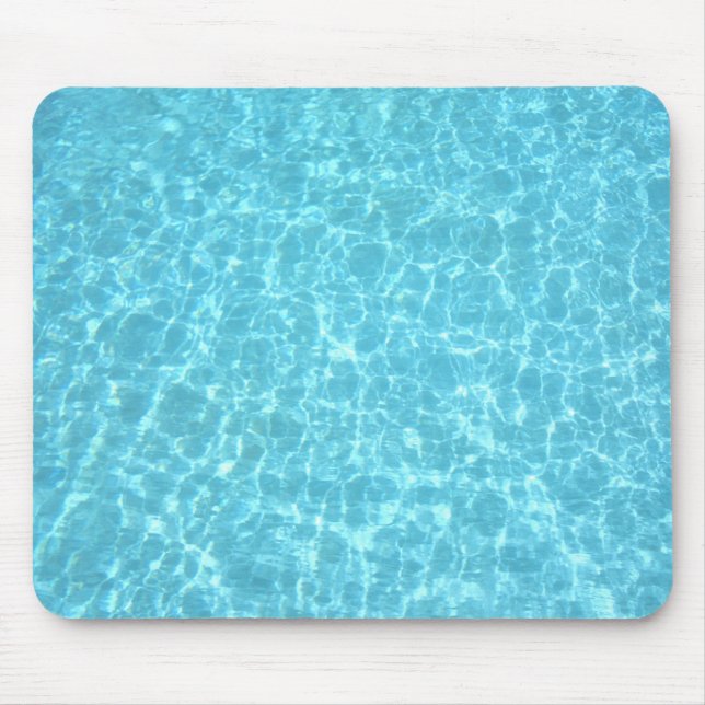 Nature Blue Water Pool Aqua Elegante Vorlage Mousepad (Vorne)