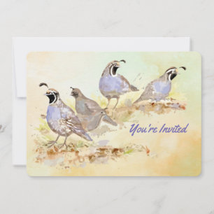 Nature California Quail Bird Birthday Party Einladung