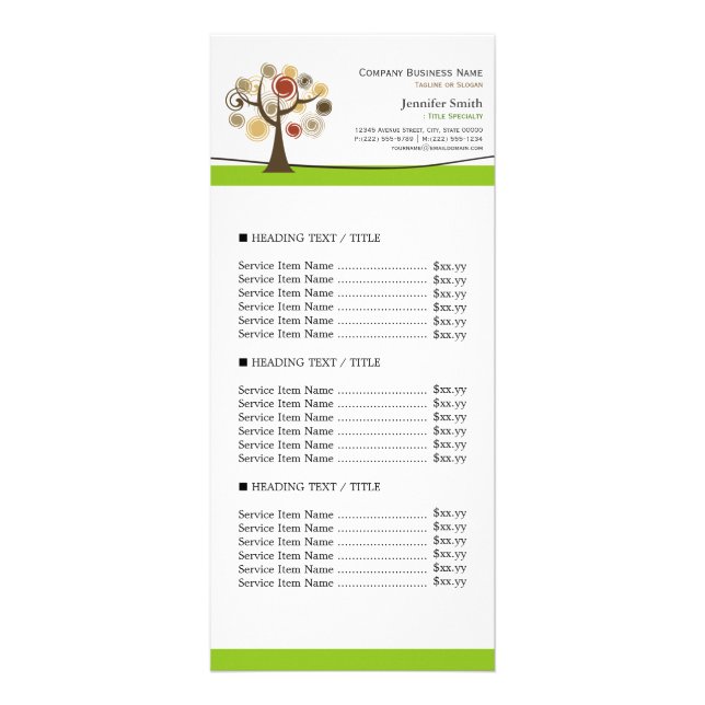 Nature Classy Tree of Life Symbole Prix du menu Li (Devant)
