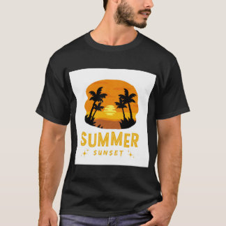 nature coucher de soleil jaune Typographie T-shirt