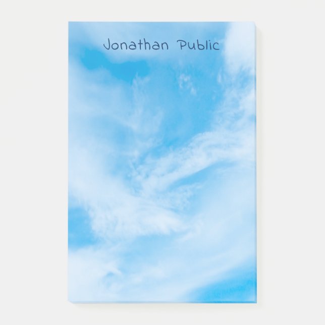 Nature Elegant Template White Clouds Blue Sky Post-it Klebezettel (Vorderseite)