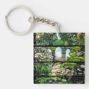 Nature en verre souillé de Nouveau Tiffany d'art