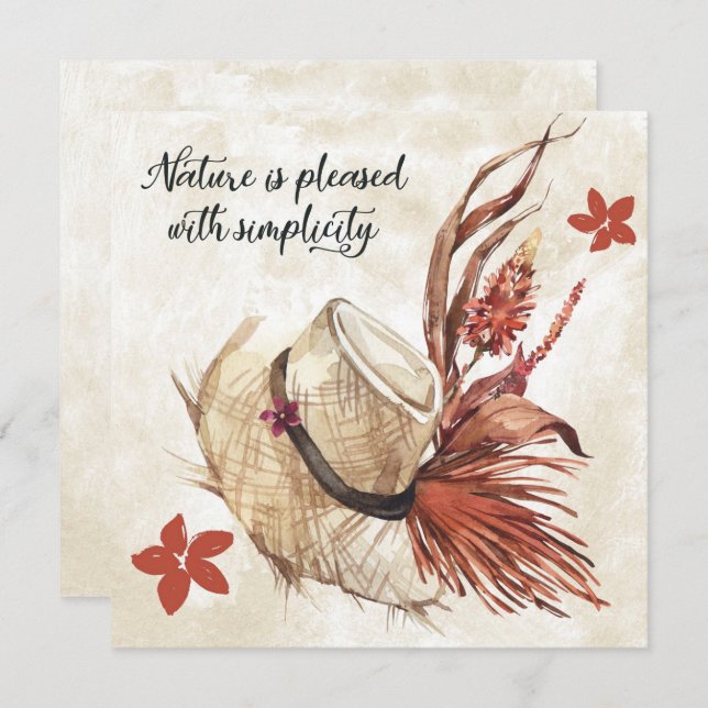Nature Floral Hat Card (Vorne/Hinten)
