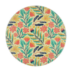 Nature Foliage: Blumenmuster nahtlos Muster. Schneidebrett
