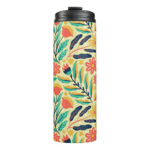 Nature Foliage: Blumenmuster nahtlos Muster. Thermosbecher