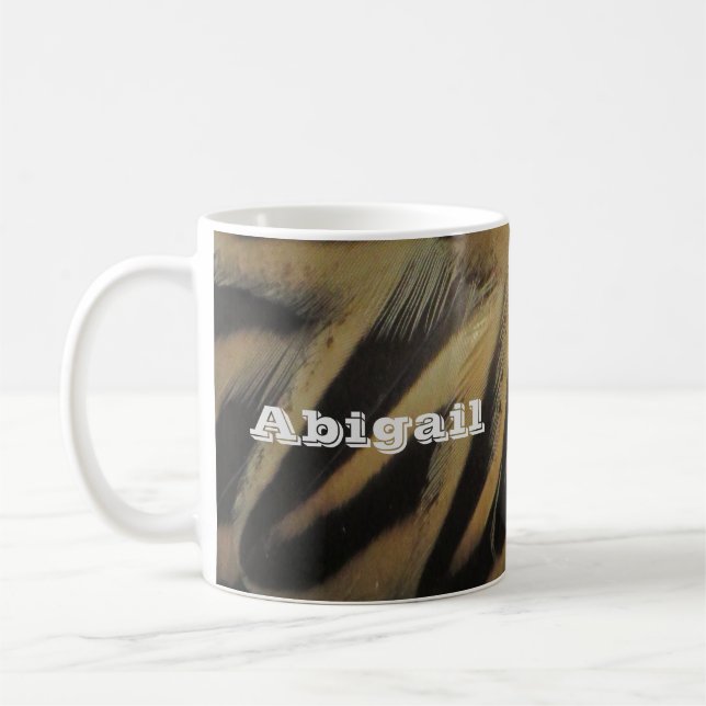 Nature Foto Elegant Brown and Gold Bird Feathers Kaffeetasse (Links)