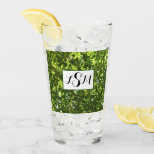 Nature Foto Helle Grüne Blätter Baummonogramm Glas