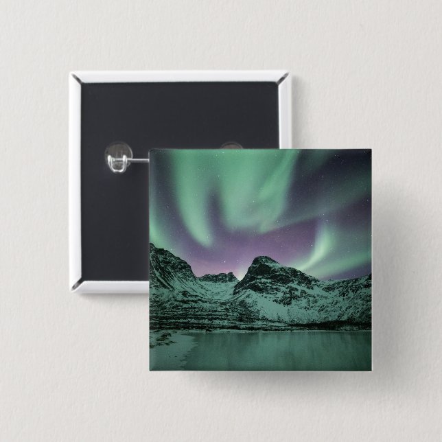 Nature Foto Nord Lights Button (Vorne & Hinten)