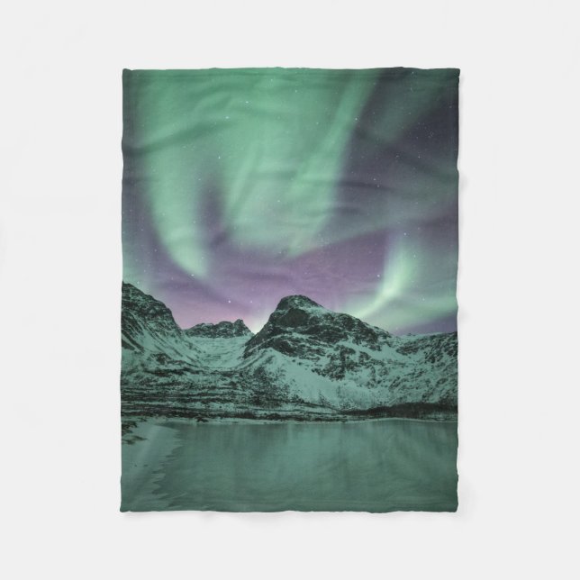 Nature Foto Nord Lights Fleecedecke (Vorderseite)