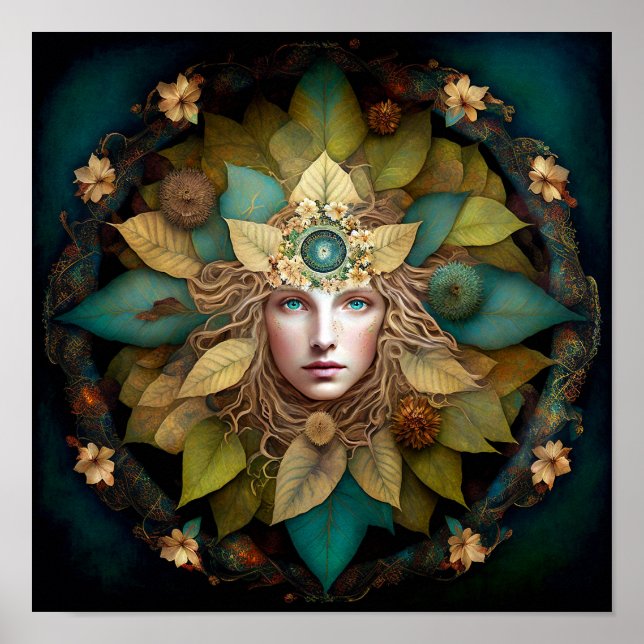 Nature Goddess Mandala Poster (Vorne)