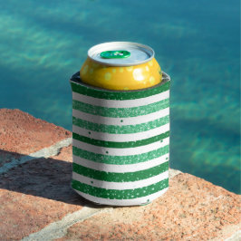 Nature Green White Horizontal Glitter Stripes Dosenkühler
