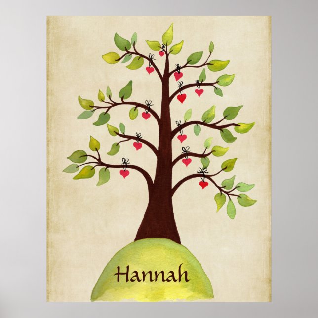Nature Heart Tree Nursery Kids Room Wall Poster (Vorne)