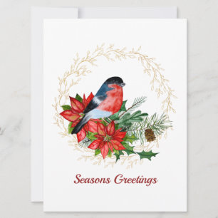 Nature Holiday Wreath Flat Holiday Card Feiertagskarte