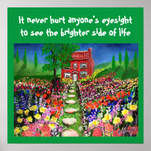 Nature Hütte W/ Beautiful Cool Gardens Template Poster