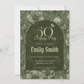 Nature Inspired Anemones Petal Girl’S Birthday Einladung