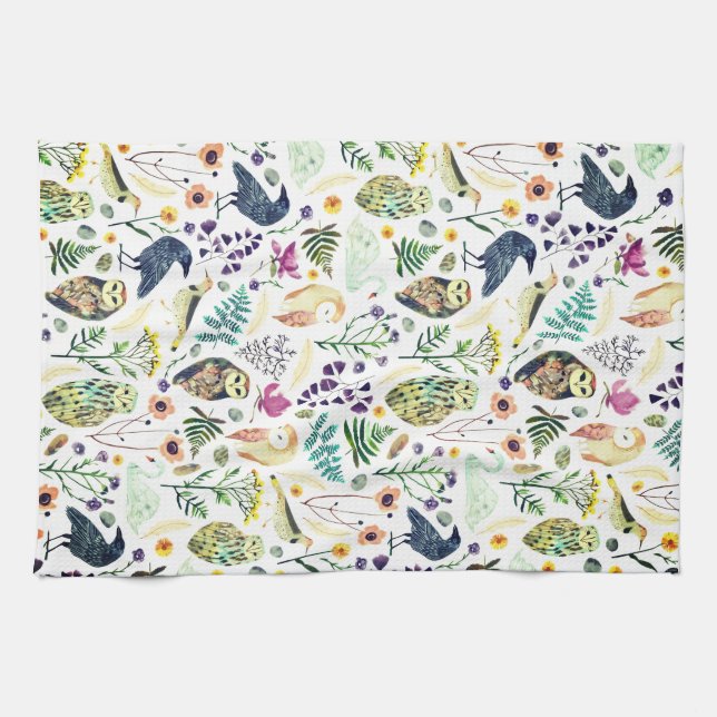 Nature-Inspired Botanical Pattern Decorative Throw Geschirrtuch (Horizontal)
