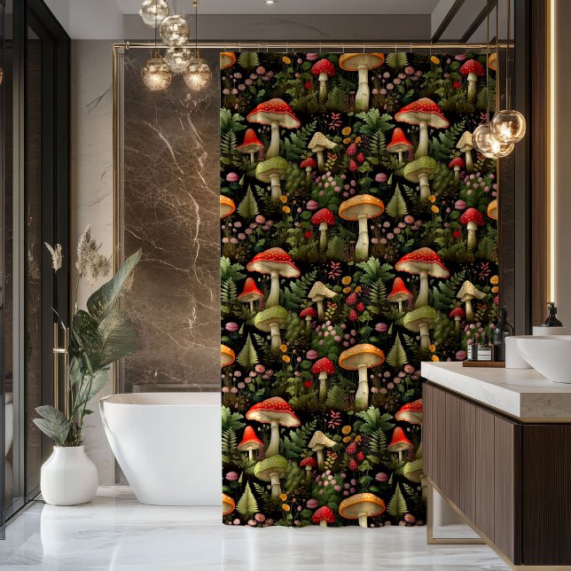Nature-Inspired Curtain Mushrooms & Woodland Charm Duschvorhang (Nature-Inspired Curtain Mushrooms & Woodland Charm)